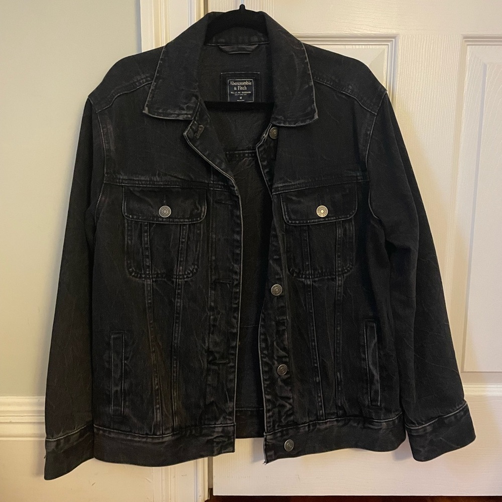 Abercrombie & Fitch Black Denim Jacket Size M